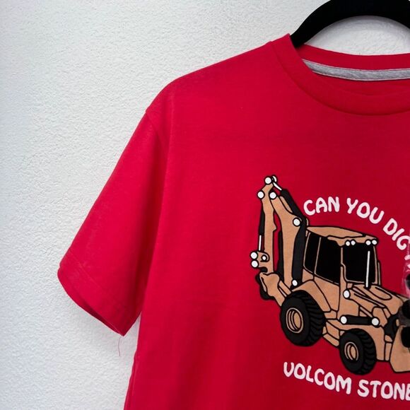 Volcom can you dig it red digger graphic mens‎ short sleeve NWT shirt boys Size: - Picture 7 of 7